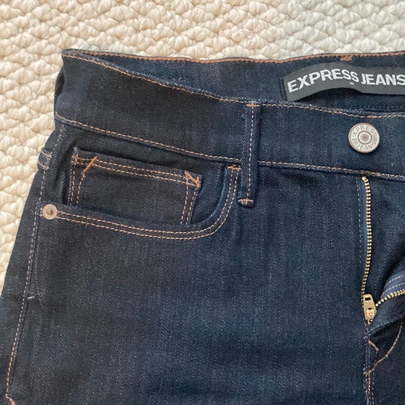 Express Mid Rise Dark Wash Jean Leggings - Picture 3 of 6
